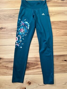 Adidas Limited edition Farm Rio Teal Floral Leggings